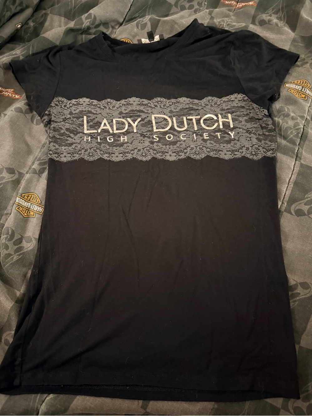 Y2K Lady Dutch High Society T shirt lace graphic